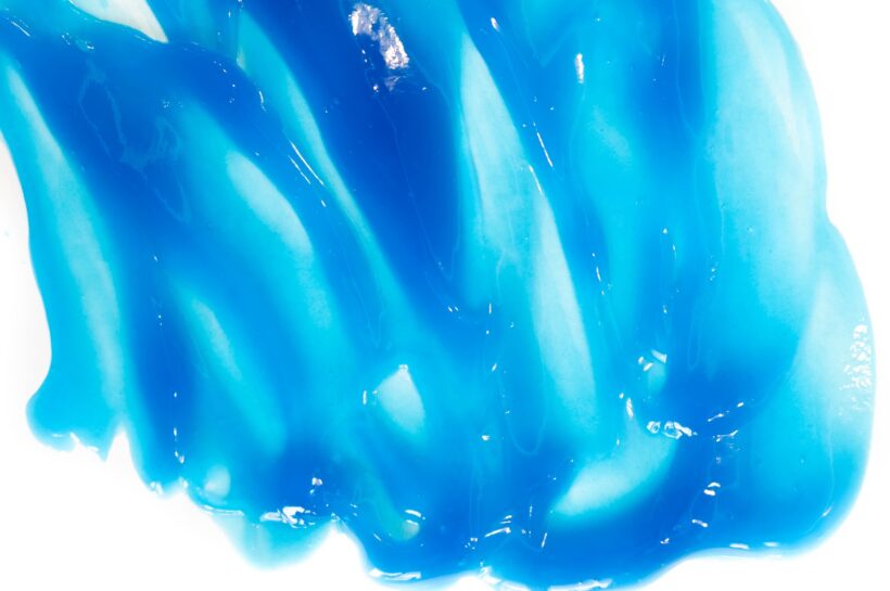 Ultrasound Gel Texture. Surface and texture ultrasound beautiful blue gel for treatment.